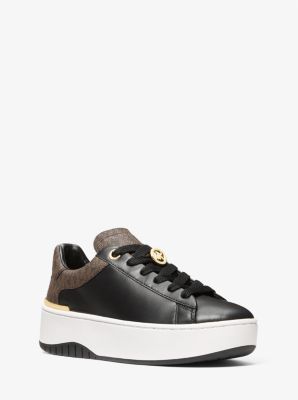 Sneaker Dottie aus Leder und Signature-Logostoff
