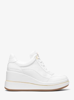 Emmy Leather and Mesh Wedge Trainer