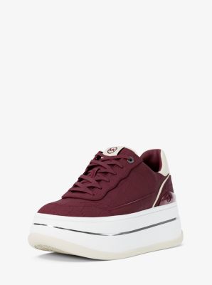 Hayes Crocodile Embossed Suede Platform Sneaker