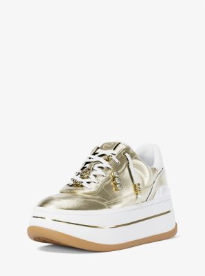 Hayes Embellished Metallic Leather Platform Sneaker