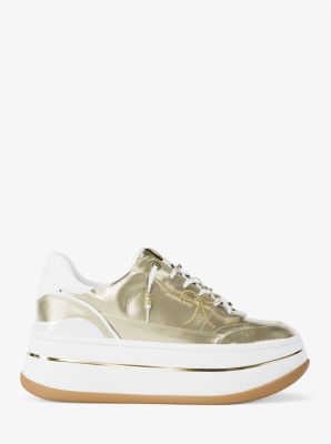 Hayes Embellished Metallic Leather Platform Sneaker