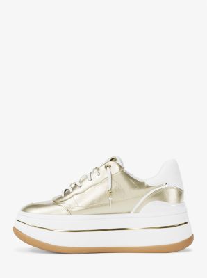 Hayes Embellished Metallic Leather Platform Sneaker