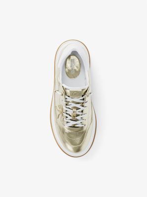 Hayes Embellished Metallic Leather Platform Sneaker