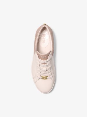 Keaton Leather and Glitter Logo Embossed Sneaker image number 2