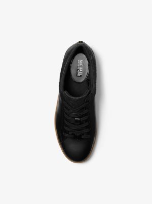 Sneaker Keaton in pelle e glitter con logo in rilievo image number 2