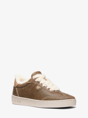 Sneaker Scotty in pelle effetto consumato e sherpa image number 0
