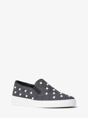 Keaton Embellished Flannel Slip-On Sneaker