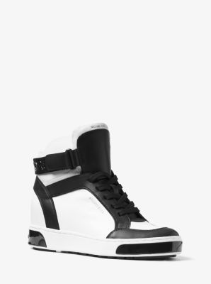 Pia High-Top Two-Tone Leather Sneaker 