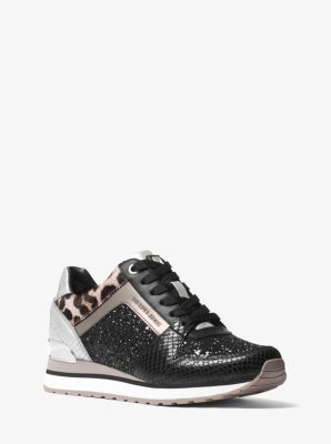 michael kors silver glitter sneakers