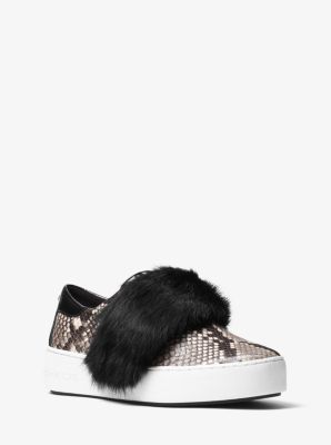 fur slip on sneakers