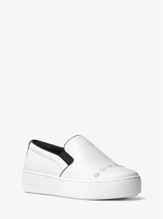 Trent Embellished Leather Slip-On Sneaker