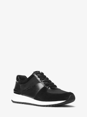 MK Sneaker Allie in pelle e tela   Nero   Michael Kors