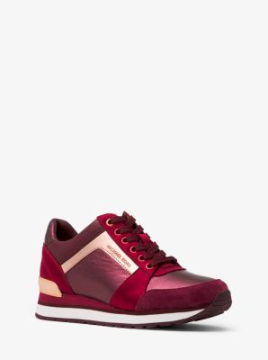 billie metallic leather and satin sneaker