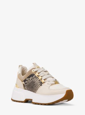 Michael kors cosmo on sale printed leather trainer