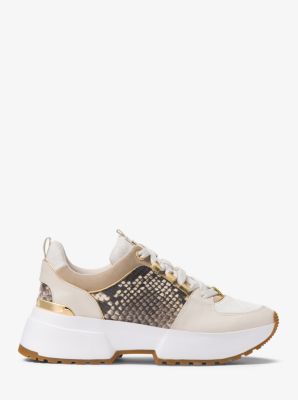 Cosmo printed hot sale leather trainer