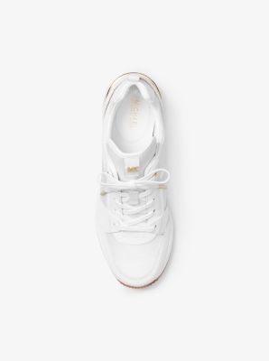 michael kors georgie canvas and leather sneaker