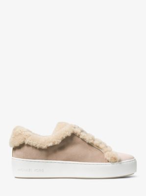 Poppy suede and cheap shearling sneaker