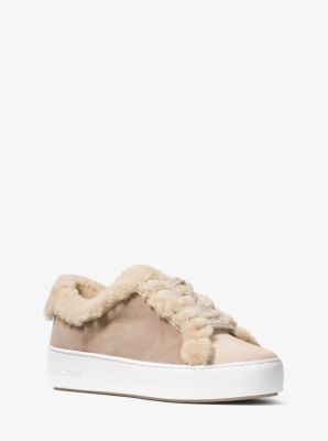 Poppy Suede and Shearling Sneaker 