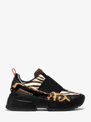 cosmo printed leather trainer