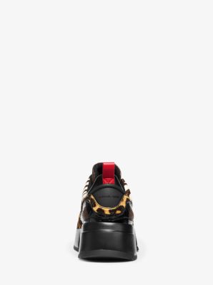 Cosmo Animal Print Calf Hair Slip On Trainer Michael Kors