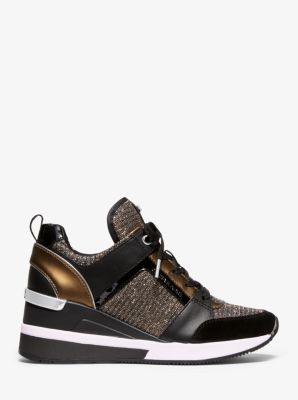 Georgie Chain-Mesh and Leather Trainer | Michael Kors