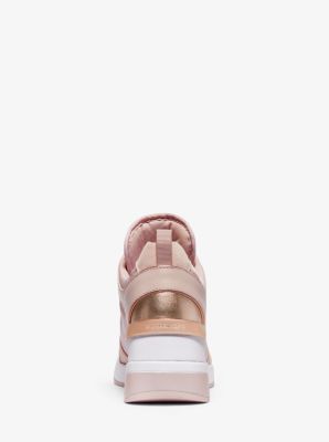 michael kors georgie canvas and leather sneaker