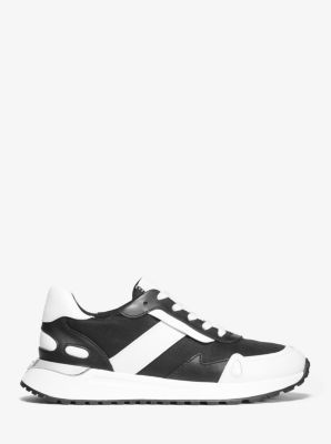 monroe canvas and leather trainer