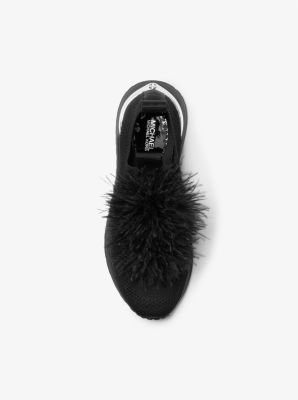 Sneaker slip-on Bodie in maglia stretch con piume image number 3
