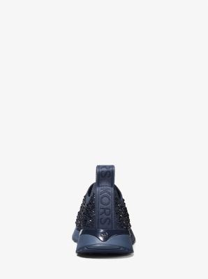 Bodie Crystal Embellished Stretch Knit Slip-On Trainer