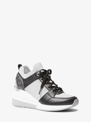 Georgie Stretch Knit and Leather Trainer | Michael Kors