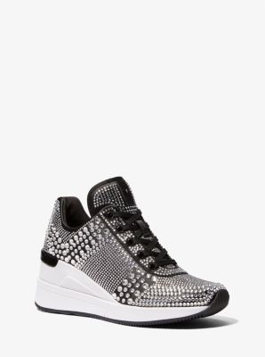 Georgie Crystal Embellished Satin Trainer