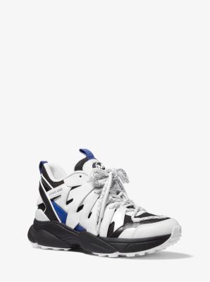 michael michael kors hero leather and mesh trainer