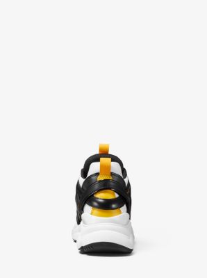 michael michael kors hero leather and mesh trainer