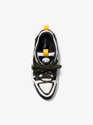 hero leather and mesh trainer