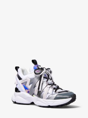 mk hero leather and mesh trainer