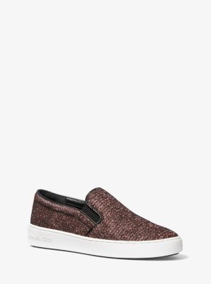 Keaton Glitter Chain-Mesh Slip-On Sneaker | Michael Kors