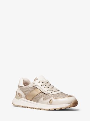 monroe mesh and leather trainer
