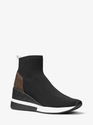 Skyler Stretch Knit and Two-Tone Logo Sock Sneaker | Michael Kors