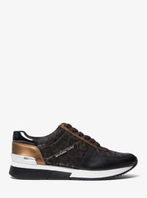 allie leopard lace up trainer