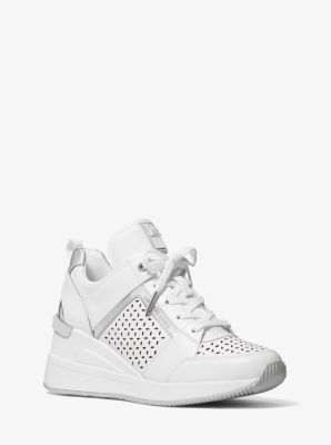 michael kors georgie woven leather trainer
