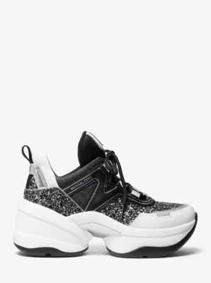 Olympia Glitter And Leather Trainer 