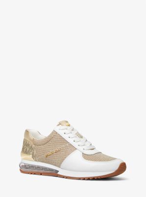 Allie Extreme Glitter Chain Mesh and Leather Trainer | Michael Kors