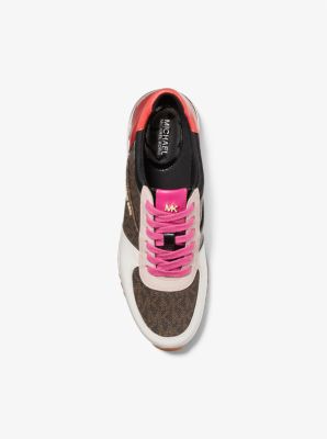 美品 マイケルコース MICHAEL KORS ALLIE EXTREME Allie Extreme Metallic Mixed-Media Trainer | Michael Kors [US]