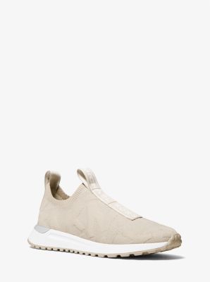 Michael kors bodie metallic discount logo knit slip-on trainer