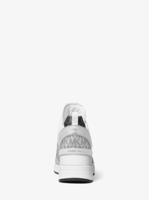 Georgie Metallic Logo and Leather Trainer | Michael Kors [US]