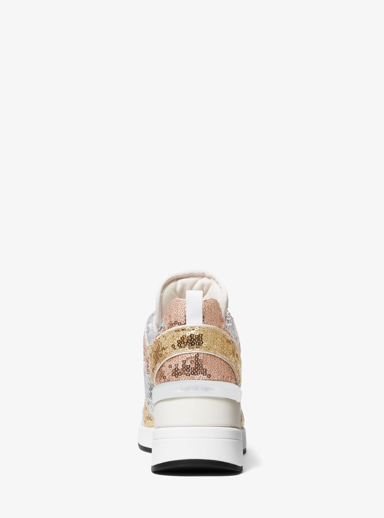 Georgie Color-Block Sequined Canvas Trainer