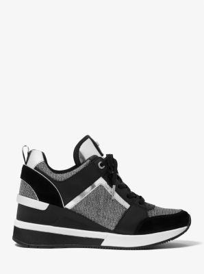 Sneaker Georgie aus Leder und glitzerndem Mesh im Kettendesign image number 1