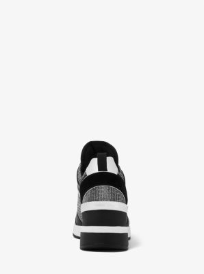 Georgie Leather and Glitter Chain-Mesh Trainer image number 2