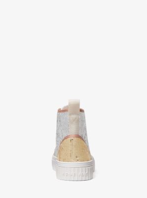 Gertie TwoTone Sequined Canvas HighTop Sneaker Michael Kors