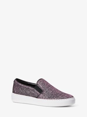 Ophelia Perforated Faux Leather Slip On Sneaker Michael Kors